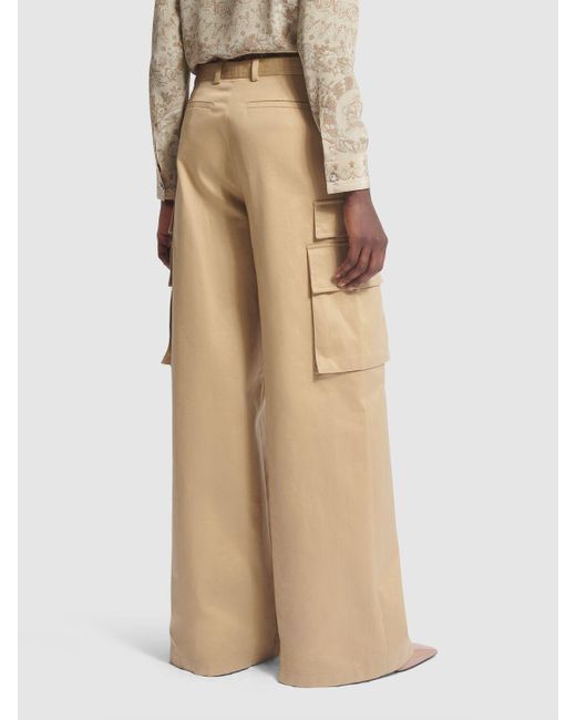 Pantalones cargo de gabardina de algodón Versace de color Natural