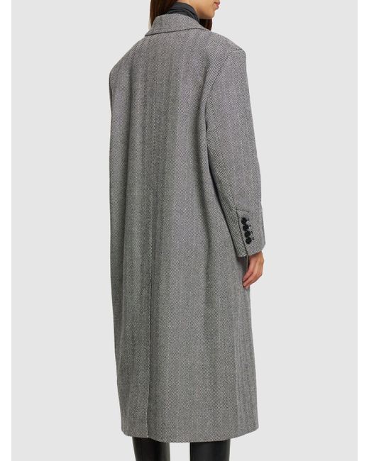 AMI Gray Herrington Wool Long Coat