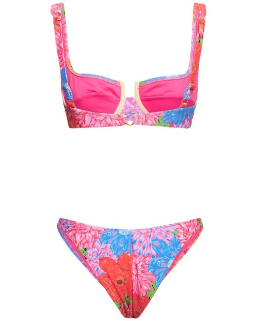 Reina Olga Pink Brigitte Underwired Printed Bikini Set