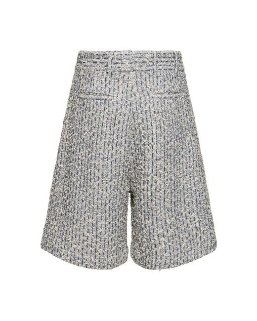 Shorts in tweed di misto cotone bouclé di Amiri in Gray da Uomo