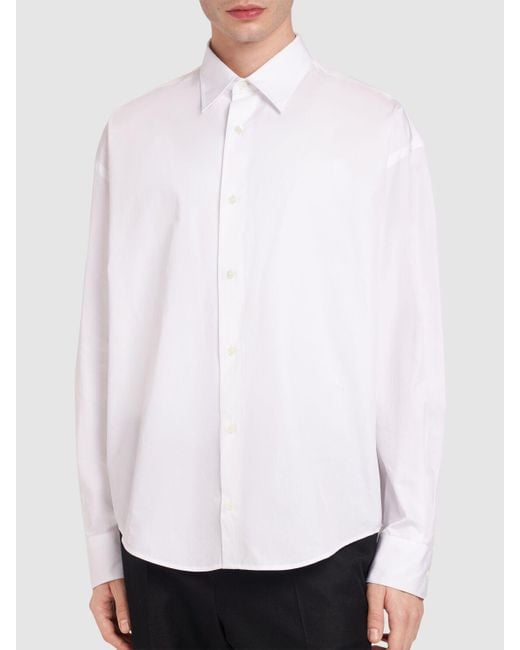 AMI White Boxy Cotton Shirt for men