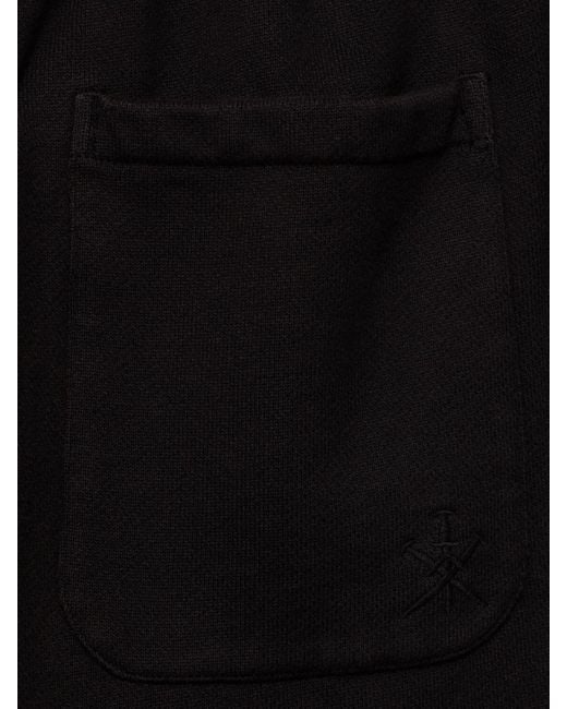 Pantaloni in felpa di cotone di Unknown in Black da Uomo