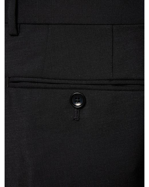 Pantaloni atticus in mohair e lana 23cm di Tom Ford in Black da Uomo