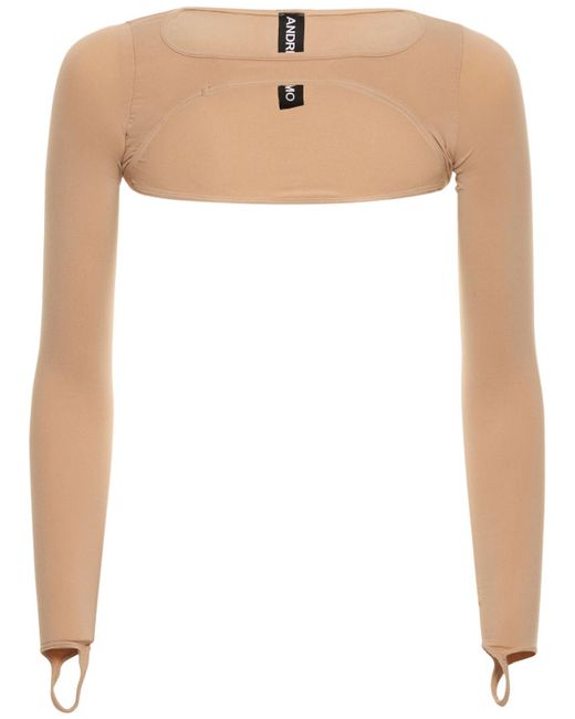 ANDREADAMO White Sculpting Jersey Harness Long Sleeve Top