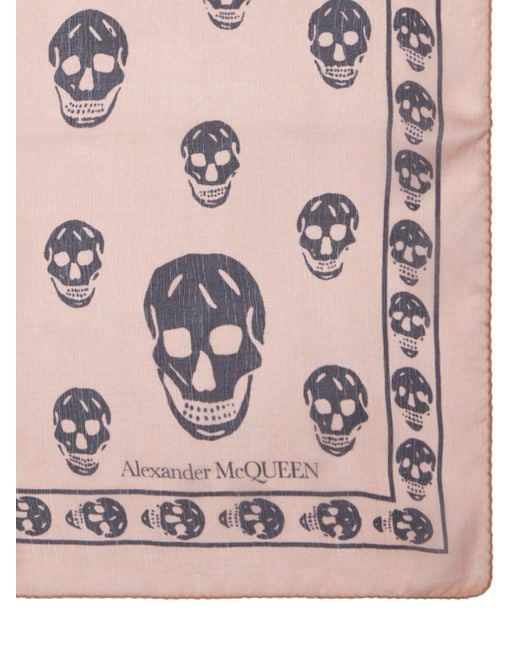 Alexander McQueen Multicolor Skull Print Silk Chiffon Scarf