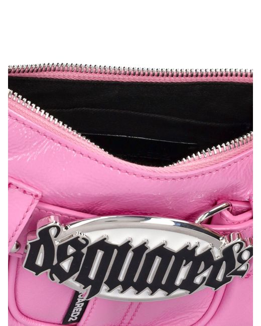 DSquared² Pink Gothic Leather Shoulder Bag
