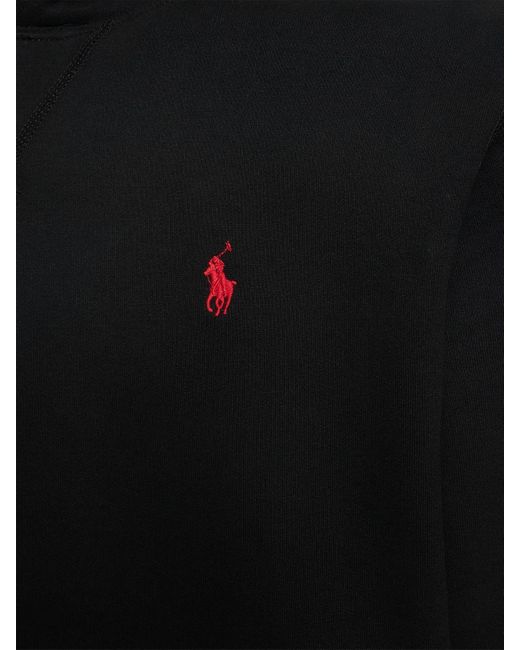 Polo Ralph Lauren Black Cotton Blend Logo Hoodie for men