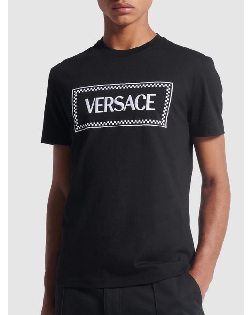 Versace Black Logo Cotton T-Shirt for men