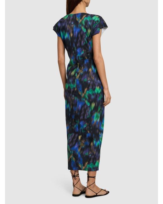 Isabel Marant Blue Nadela Printed Cotton Maxi Dress