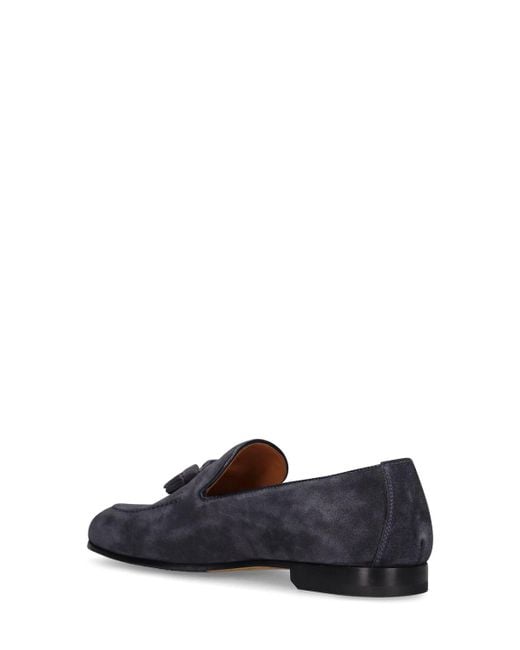 Doucal's Blue Suede Loafers for men