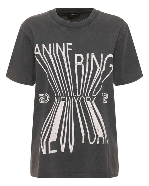 Anine Bing Black Colby Bing New York Cotton T-shirt