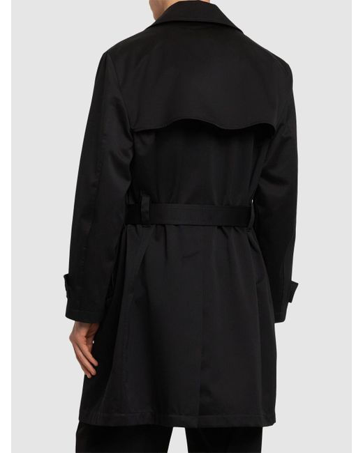 Trench-coat en gabardine de coton Versace pour homme en coloris Black
