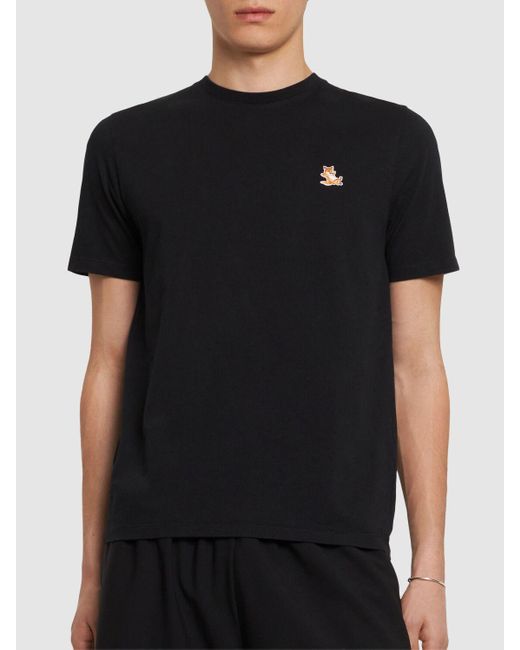 T-shirt regular avec patch renard chillax Maison Kitsuné pour homme en coloris Black