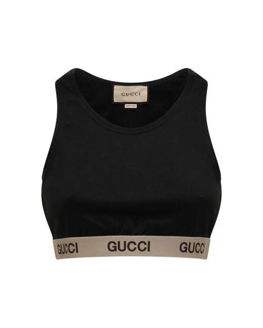 Gucci Black The North Face Technical Jersey Crop Top