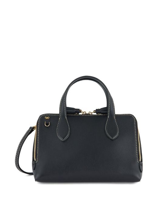 Anya Hindmarch Black The Small Wedge Leather Top Handle Bag