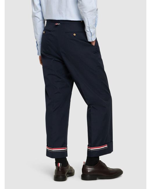 Thom Browne Blue Cotton Blend Pants for men