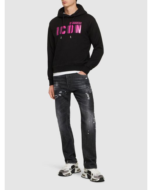 DSquared² Black Icon Blur Cool Fit Hoodie for men