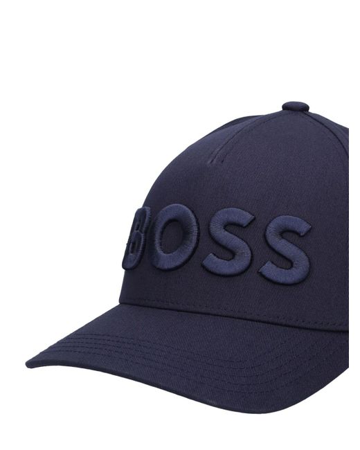 Gorra de algodón Boss de hombre de color Blue
