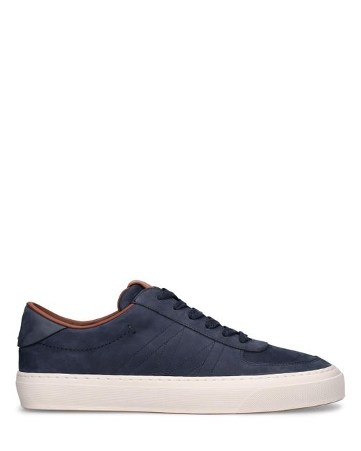 Moncler Blue Monclub Leather Sneakers for men