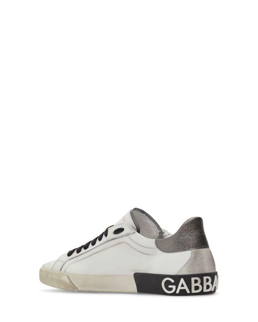 Dolce & Gabbana White New Portofino Dg Low Top Sneakers for men