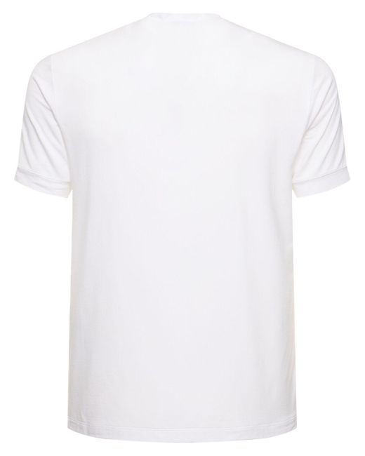Giorgio Armani Bedrucktes T-shirt Aus Viskosejersey in White für Herren