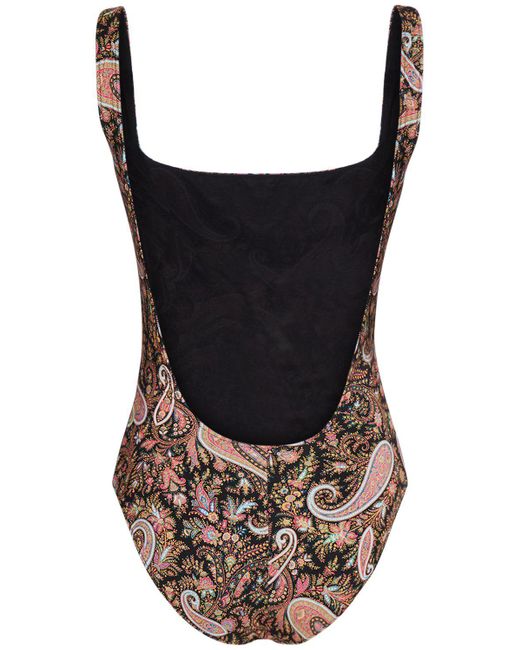 Etro Brown Printed Lycra One Piece Swimsuit