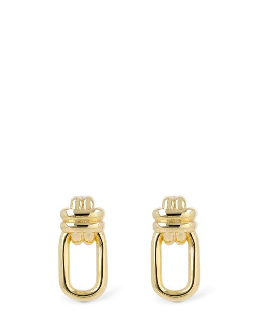 Anine Bing Metallic Signature Link Double Cross Earrings