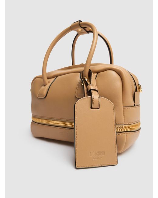 Moschino Natural Damen Handtasche Aus Leder „Folding“