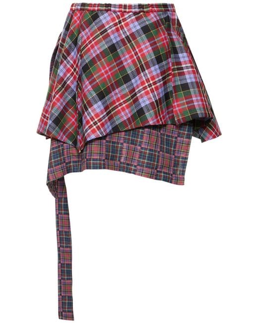Lvr exclusive falda kilt patchwork Vivienne Westwood de color Red
