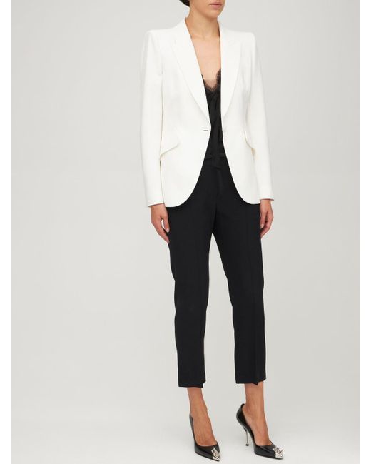 white one button blazer