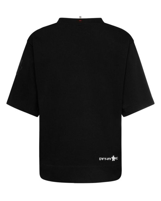 T-shirt in cotone con logo di 3 MONCLER GRENOBLE in Black