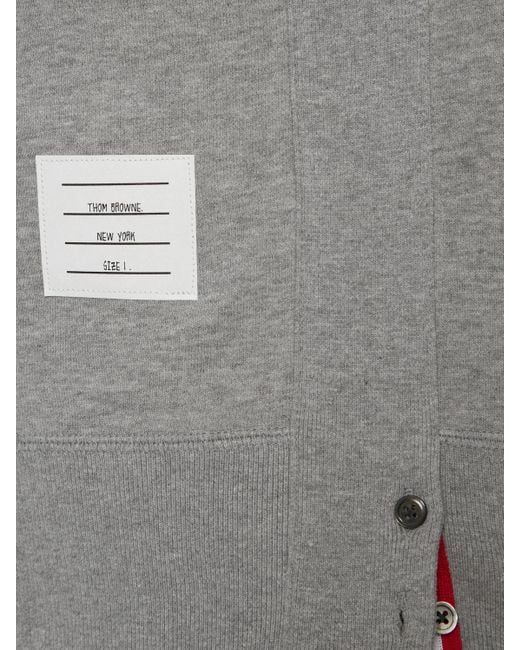 Thom Browne Gray Intarsia Stripes Cotton Sweatshirt for men