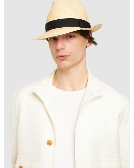 Borsalino Natural Federico 6cm Brim Straw Panama Hat for men