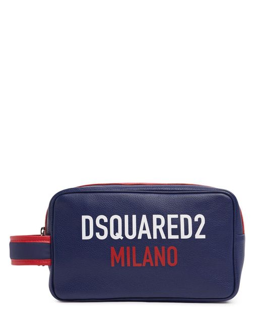 DSquared Logo Toiletry Bag in Blue for Men Lyst UK