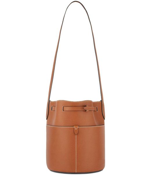 Anya Hindmarch Brown Small Compostable Leather Bucket Bag
