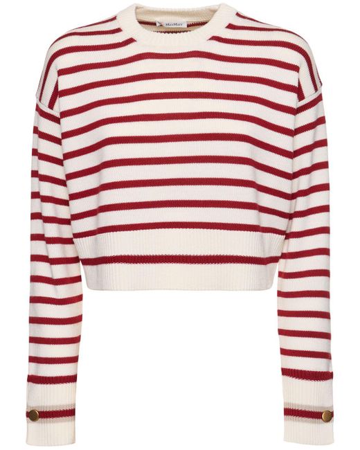 Max Mara Red Gestreifter Crop-pullover "dorothea"