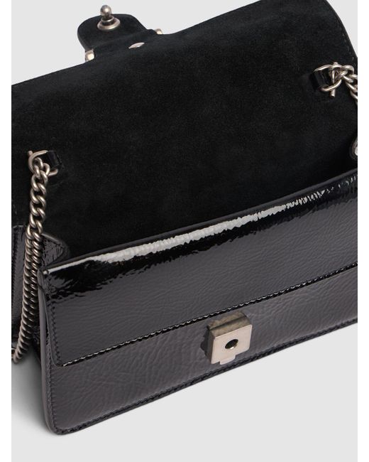 Mini dionysus patent leather bag Gucci en coloris Black
