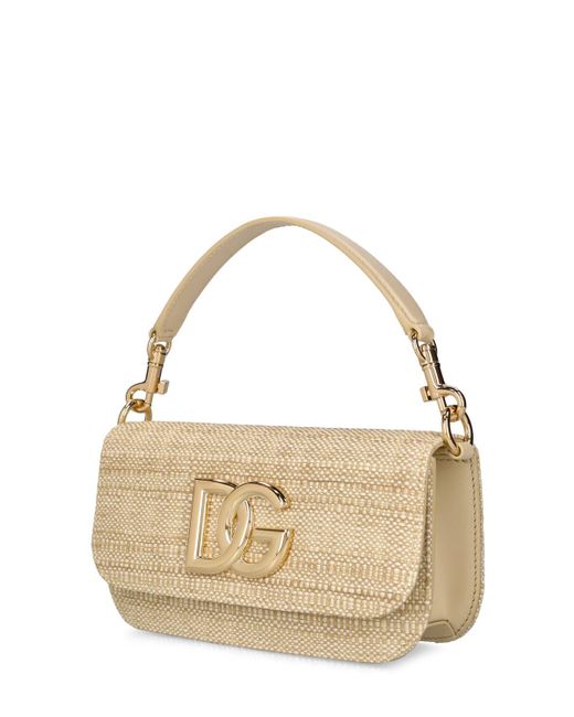 Dolce & Gabbana Metallic 3.5 Raffia Top Handle Bag