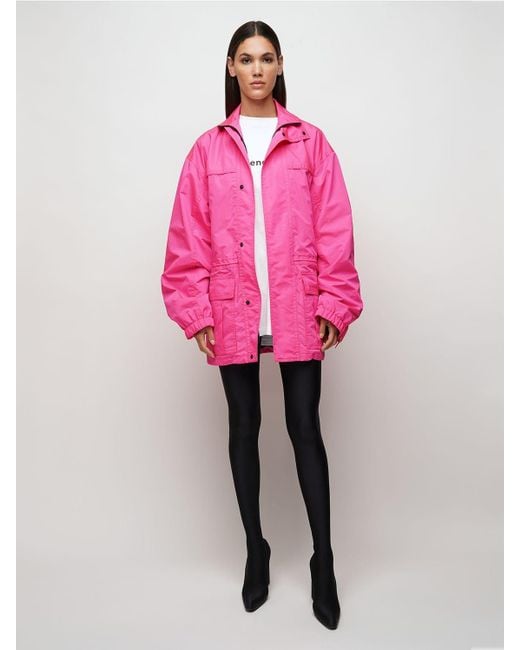 Balenciaga Ripstop Tech Light Parka Jacket in Pink - Lyst
