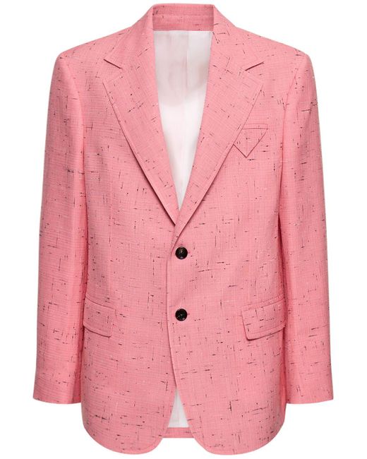 メンズ Bottega Veneta Textured Crisscross シルクブレンドジャケット Pink