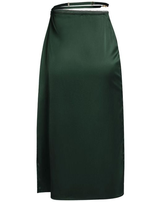 Jacquemus Green La Jupe Notte Satin Midi Skirt
