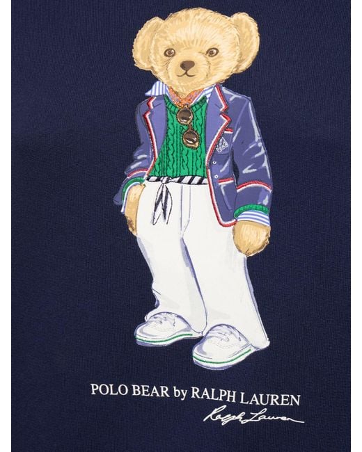 Polo Ralph Lauren Blue Sweatshirt Aus Baumwollmischung "riviera Bear"