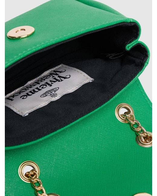 Vivienne Westwood Green Small Saffiano Faux Leather Bag