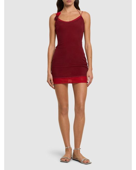 Oseree Red Minikleid Aus Mesh "rose"