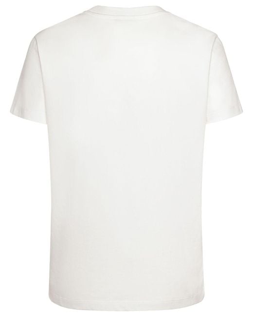 T-shirt in cotone organico con ricamo di Moncler in White