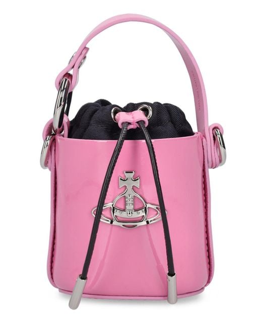 Vivienne Westwood Pink Mini Daisy Patent Leather Top Handle Bag