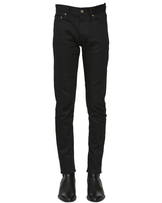 Saint Laurent Black 15cm D02 Low Rise Skinny Denim Jeans for men