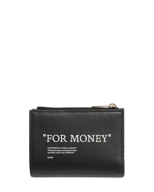Off-White c/o Virgil Abloh Black Quote Bifold Leather Zip Wallet