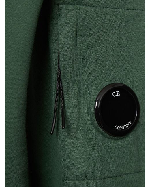 C P Company Green Light Fleece Zipped Hoodie for men