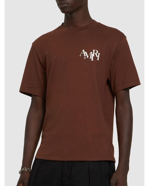 Amiri T-Shirt mit Logo-Print in Brown für Herren